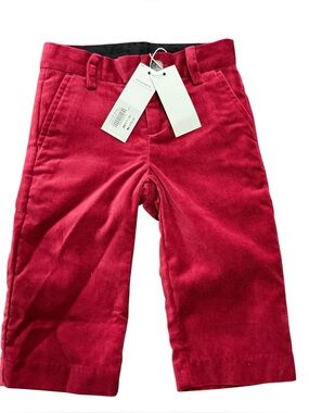Janie and Jack Kids Red Velvet Pants - Holiday collection size 6-12 months